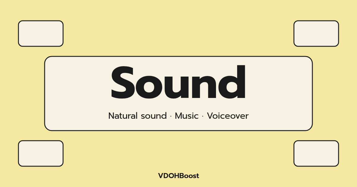 Title card: Sound, Natural sound · Music · Voiceover