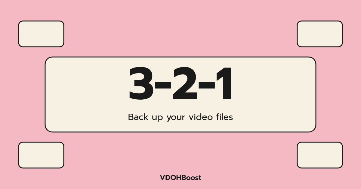 Title card: 3-2-1, Back up your video files